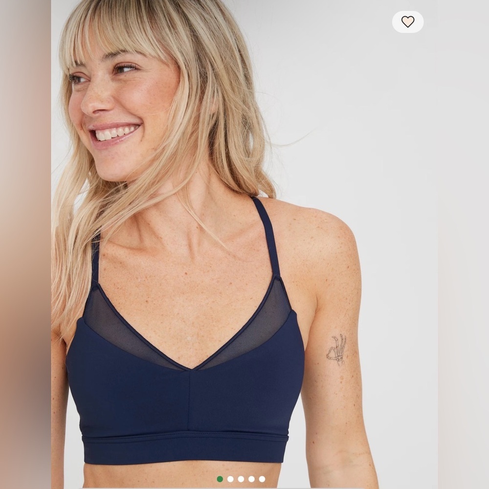 Aerie‎ Offline Goals Mesh V-Neck Sports Bra Navy